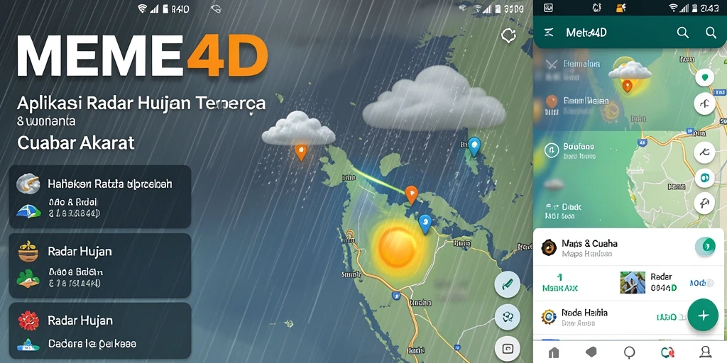 Antarmuka intuitif dan fitur radar hujan dari aplikasi MEME4D.