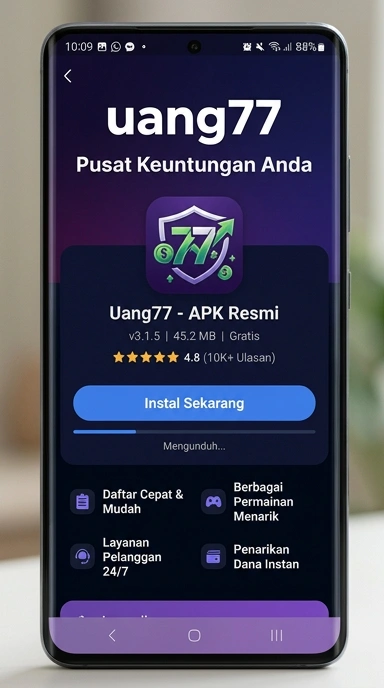 Tampilan halaman APK uang77